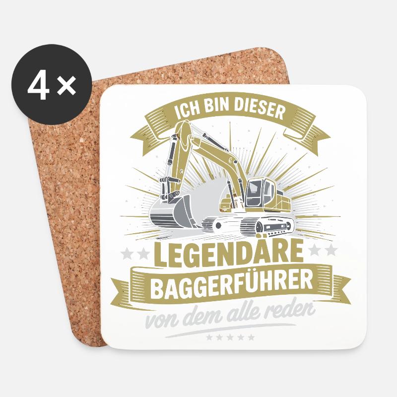 Baggerfuehrer Baggerfahrer - Untersetzer (4er-Set) - Weiß