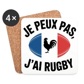 J'peux Pas J'ai trop trop La Flemme - Dessous de verre (lot de 4) - blanc - Devant
