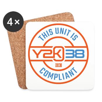 This Unit Y2K38 Compliant - Coasters (set of 4) - white - Front