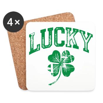 Lucky Clover Arch Tee Art - Coasters (set of 4) - white - Front
