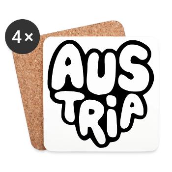Austria - Austria Bubble Heart Typo - Coasters (set of 4) - white - Front