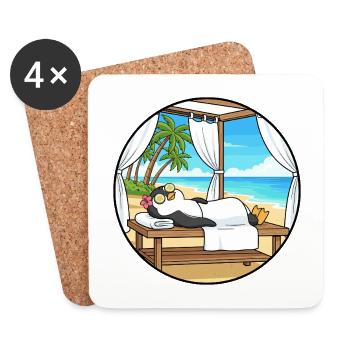 Strand-Spa Pinguin-Tier-Entspannungskunst - Untersetzer (4er-Set) - Weiß - Vorne