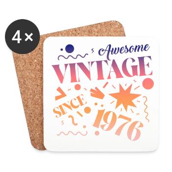 Millésime 1976 - Dessous de verre (lot de 4) - blanc - Devant