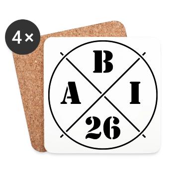 ABI 26 (Abiturient / Abitur 2026 / Symbol / Black) - Untersetzer (4er-Set) - Weiß - Vorne