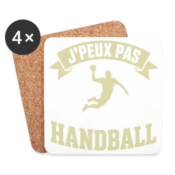 j'peux pas j'ai handball joueur de handball - Dessous de verre (lot de 4) - blanc - Devant