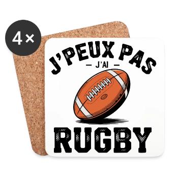 Je Peux Pas J'ai Rugby - Dessous de verre (lot de 4) - blanc - Devant