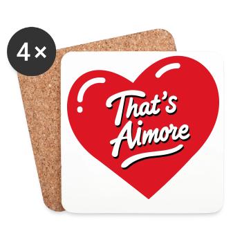 C’est le jeu de mots « AiMore » avec elle - Dessous de verre (lot de 4) - blanc - Devant