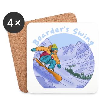 Boarder's Swing Snowboard Sport - Dessous de verre (lot de 4) - blanc - Devant