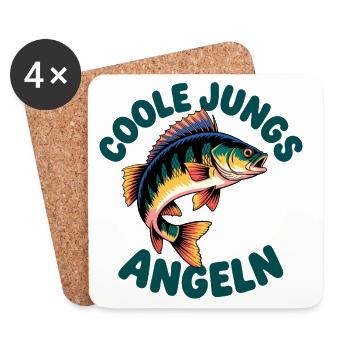 Coole Jungs Gehen Angeln - Untersetzer (4er-Set) - Weiß - Vorne