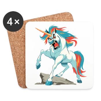 Angrycorn - Dessous de verre (lot de 4) - blanc - Devant