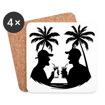 Silhouette des fêtes - Dessous de verre (lot de 4) - blanc - Devant