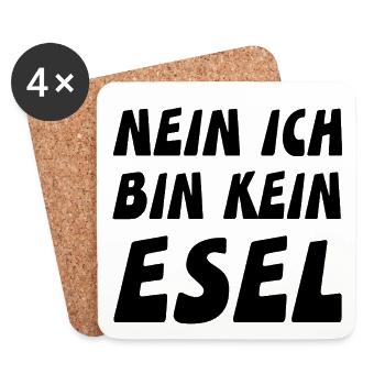 Esel - Untersetzer (4er-Set) - Weiß - Vorne