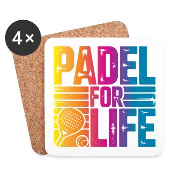 Padel for life - Coasters (set of 4) - white - Front