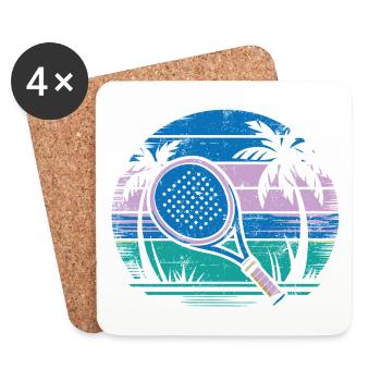 Pádel Vintage - Coasters (set of 4) - white - Front