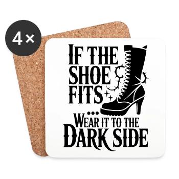Schuhdesign Dark Side Spruch - Untersetzer (4er-Set) - Weiß - Vorne