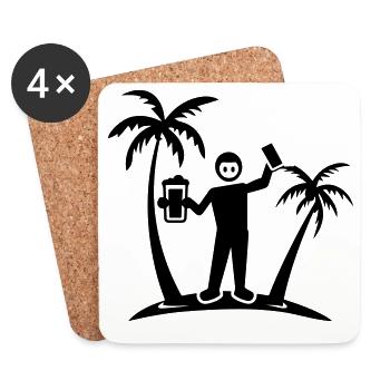 Bière de l’île Party Vacation - Dessous de verre (lot de 4) - blanc - Devant