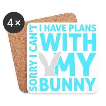 Sorry I Can't I Have Plans With My Bunny Hase Logo - Untersetzer (4er-Set) - Weiß - Vorne