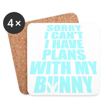 Sorry I Can't I Have Plans With My Bunny Hase Logo - Untersetzer (4er-Set) - Weiß - Vorne