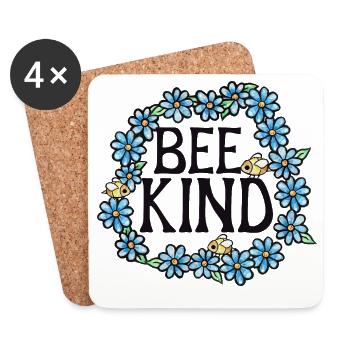Cercle floral Be Kind - Dessous de verre (lot de 4) - blanc - Devant