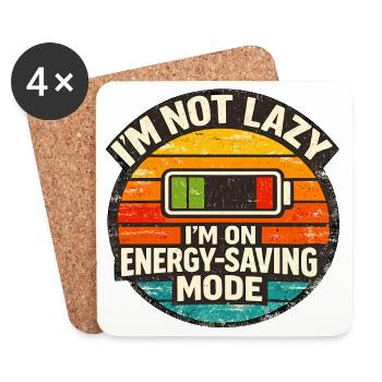 Energy Saving Mode Humor - Coasters (set of 4) - white - Front
