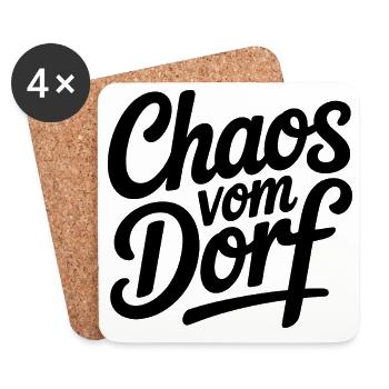 Chaos du village, drôle de dicton pour les enfants du village - Dessous de verre (lot de 4) - blanc - Devant