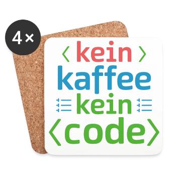 Kein Kaffee Kein Code Programmierer Informatiker - Untersetzer (4er-Set) - Weiß - Vorne