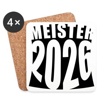 Meister 2026 Meisterschaft - Untersetzer (4er-Set) - Weiß - Vorne