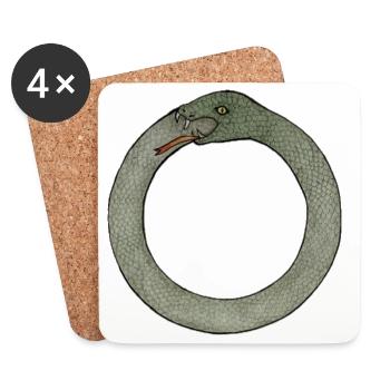 Coiled Serpent Emblem - Coasters (set of 4) - white - Front