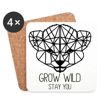 grow wild. Stay you - Untersetzer (4er-Set) - Weiß - Vorne