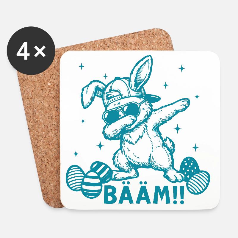 Lustiges Oster Dabbing Osterhase Bääm - Untersetzer (4er-Set) - Weiß