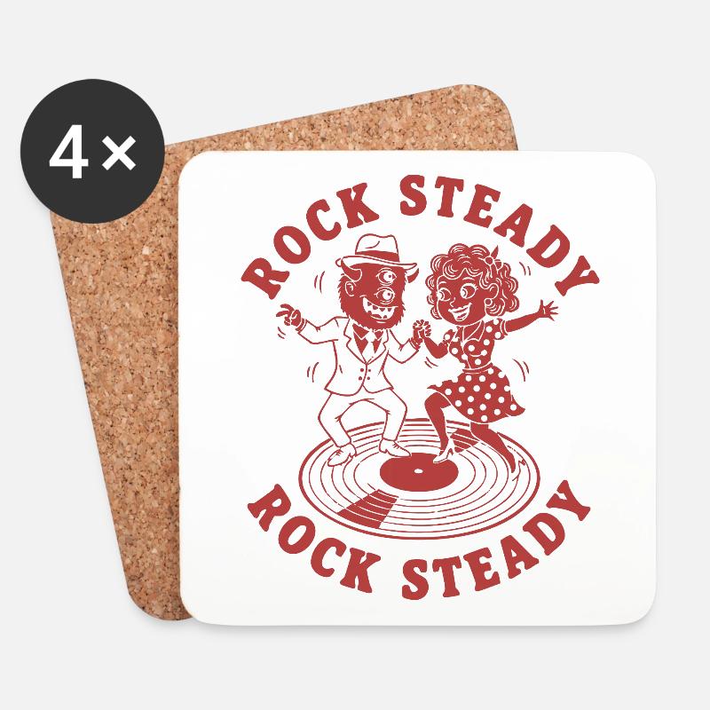 Rock Steady Tanzpaar auf Vinyl - Untersetzer (4er-Set) - Weiß