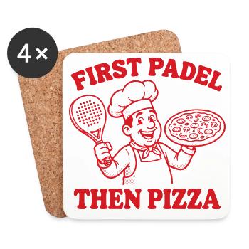 Padel Shirt für Spieler mit Humor - Untersetzer (4er-Set) - Weiß - Vorne