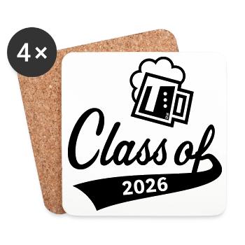 Class Of 2026 (Graduating Class / Beer / Black) - Coasters (set of 4) - white - Front
