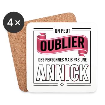 Humour Copine Cadeau Personnalisé Bff Prénom Annic - Dessous de verre (lot de 4) - blanc - Devant