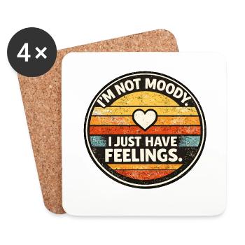Non Moody Feelings Retro - Coasters (set of 4) - white - Front