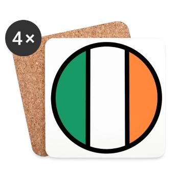 Cercle du drapeau irlandais - Dessous de verre (lot de 4) - blanc - Devant