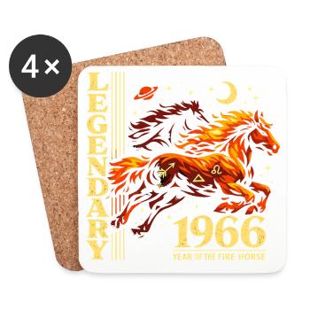 1966 Fire Horse 60th Birthday Year of the Horse - Coasters (set of 4) - white - Front