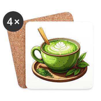 Matcha Tee - Untersetzer (4er-Set) - Weiß - Vorne