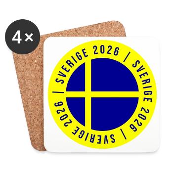 Tournée de Sverige 2026 Suède - Dessous de verre (lot de 4) - blanc - Devant