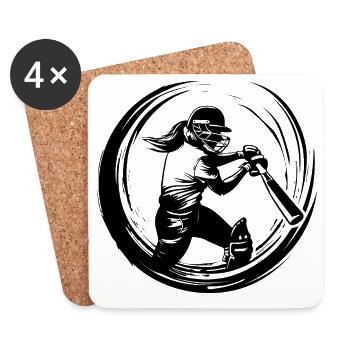 Cricket Woman Silhouette - Coasters (set of 4) - white - Front