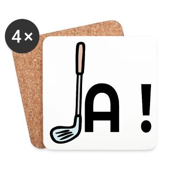 Golf Commitment Yes - Coasters (set of 4) - white - Front