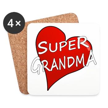 SUPER GRANDMA - Coasters (set of 4) - white - Front
