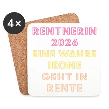 Pension Farewell Pensioner 2026 - Coasters (set of 4) - white - Front