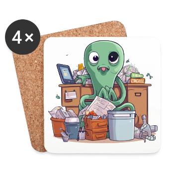 Chaos du héros du Bureau Alien - Dessous de verre (lot de 4) - blanc - Devant