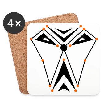 Alien Skull - Coasters (set of 4) - white - Front