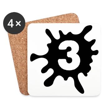 3 Klecks - Untersetzer (4er-Set) - Weiß - Vorne