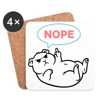 Meerschweinchen Nope Bunt Outline - Untersetzer (4er-Set) - Weiß - Vorne