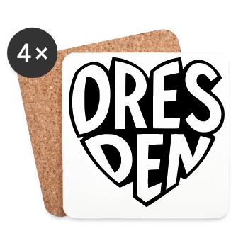 Faute de frappe élégante à Dresde - Dessous de verre (lot de 4) - blanc - Devant