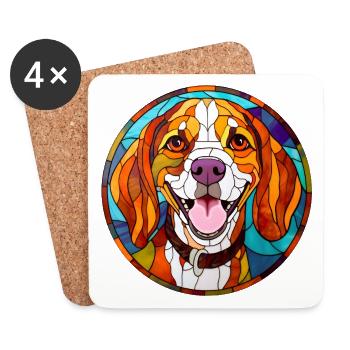 American Foxhound - Untersetzer (4er-Set) - Weiß - Vorne