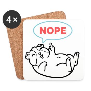 Meerschweinchen Nope Bunt - Untersetzer (4er-Set) - Weiß - Vorne